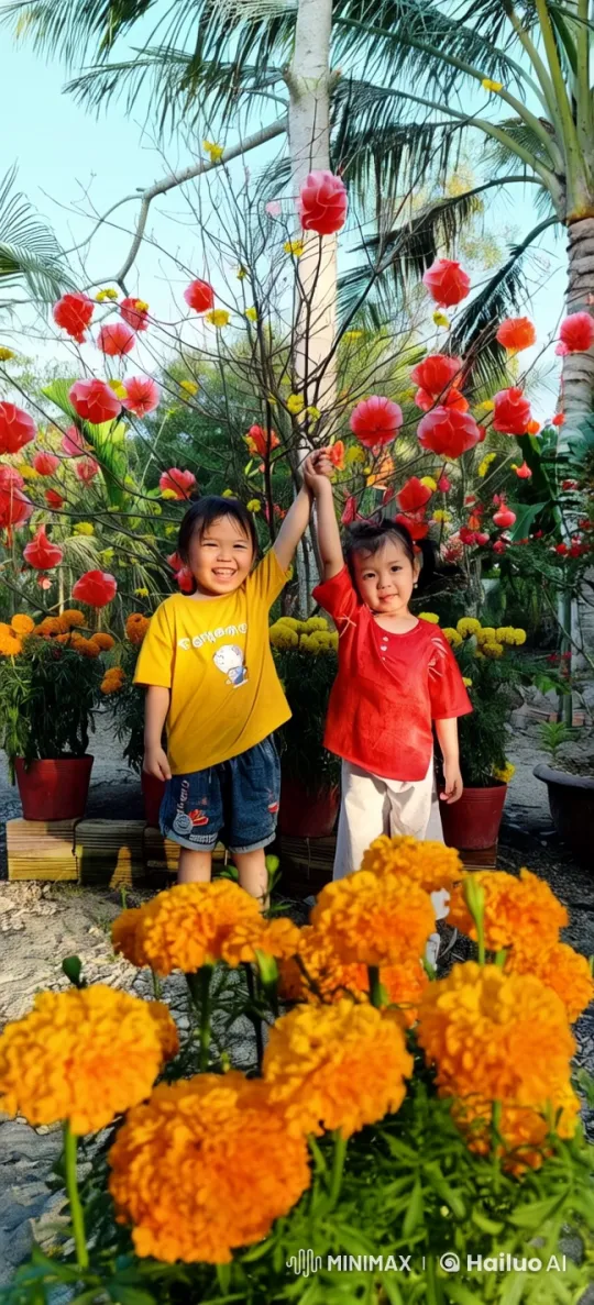 Children Celebrate in a Colorful Garden - Live2D Animation – AI Generated Video | Hailuo AI