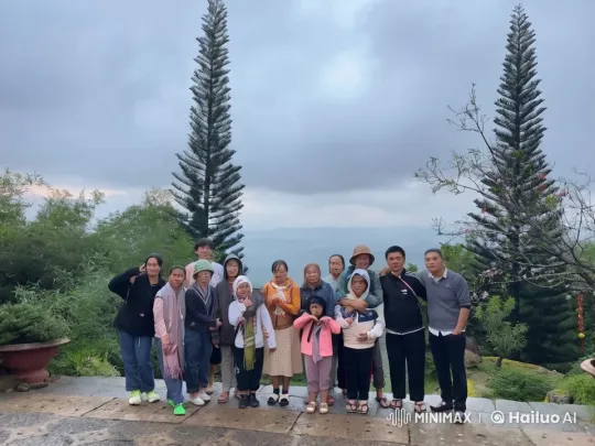 Group Performs Synchronized Kungfu Against Scenic Mountain Background – AI Generated Video | Hailuo AI
