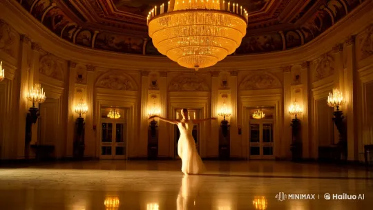 Elegant Ballroom Dance Captured in Cinematic Splendor – AI Generated Video | Hailuo AI