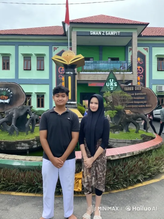 Live2D Kungfu Duo Showcases Martial Arts at SMAN 2 Sampit – AI Generated Video | Hailuo AI
