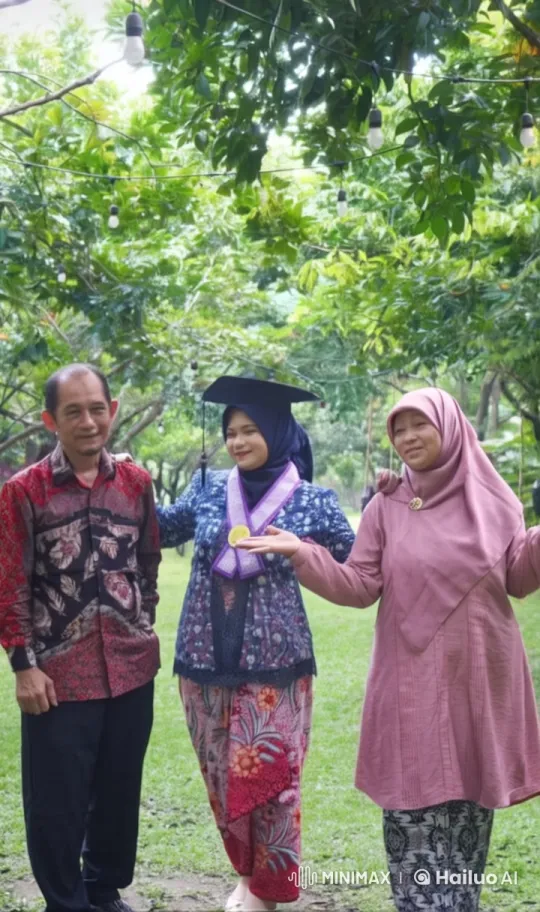 Family Celebrates Graduation in Serene Garden Setting – AI Generated Video | Hailuo AI
