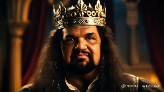 Rugged Man Unmasks as a Beautiful Woman in Medieval Throne Room – AI Generated Video | Hailuo AI