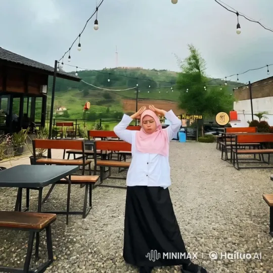 Kung Fu Artist Showcases Skills in Scenic Café Setting – AI Generated Video | Hailuo AI