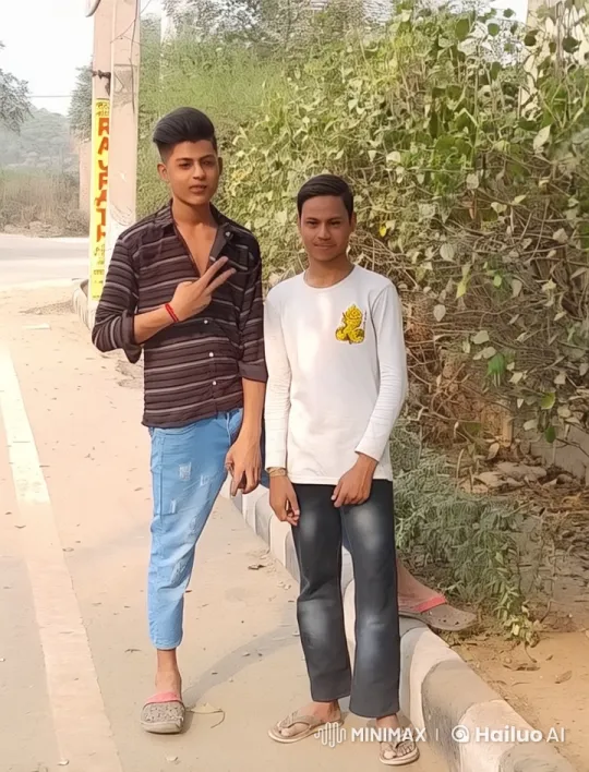 Animated Friendship Scene: Two Men Enjoying Nature – AI Generated Video | Hailuo AI