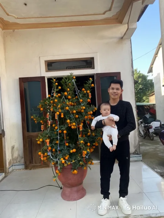 Young Man with Infant Celebrates in Courtyard with Kungfu Tea Ceremony Vibe – AI Generated Video | Hailuo AI