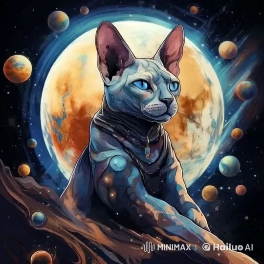 Mystical Cat in Cosmic Scene with Ethereal Ambiance – AI Generated Video | Hailuo AI