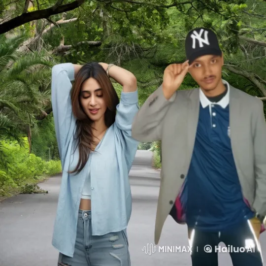 Young Couple Shares Tender Kiss in Lush Greenery – AI Generated Video | Hailuo AI