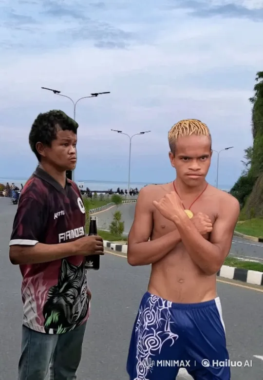 Live2D Kung Fu Demonstration on Bustling Street – AI Generated Video | Hailuo AI