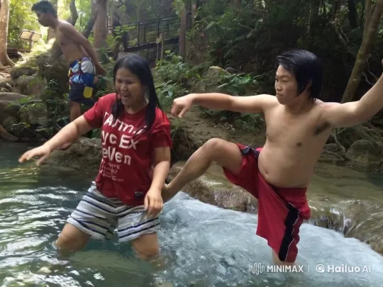 Forest Fight: Energetic Kung Fu Sparring by Stream – AI Generated Video | Hailuo AI