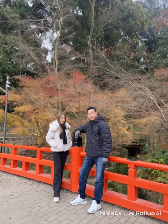 Couple Practices Kungfu on Autumn Bridge in Live2D Animation – AI Generated Video | Hailuo AI