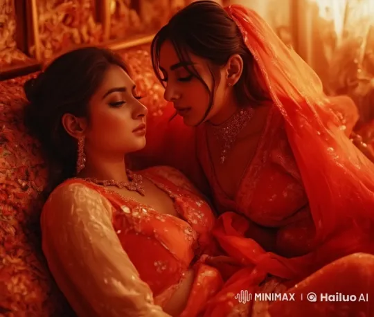 Traditional Attire and Jewelry in Intimate Live2D Kiss Scene – AI Generated Video | Hailuo AI