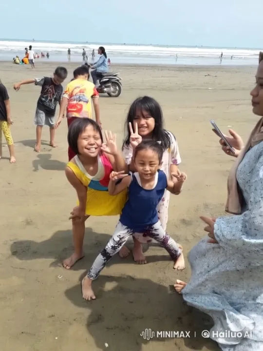 Children Playfully Engage in Martial Arts on the Beach – AI Generated Video | Hailuo AI