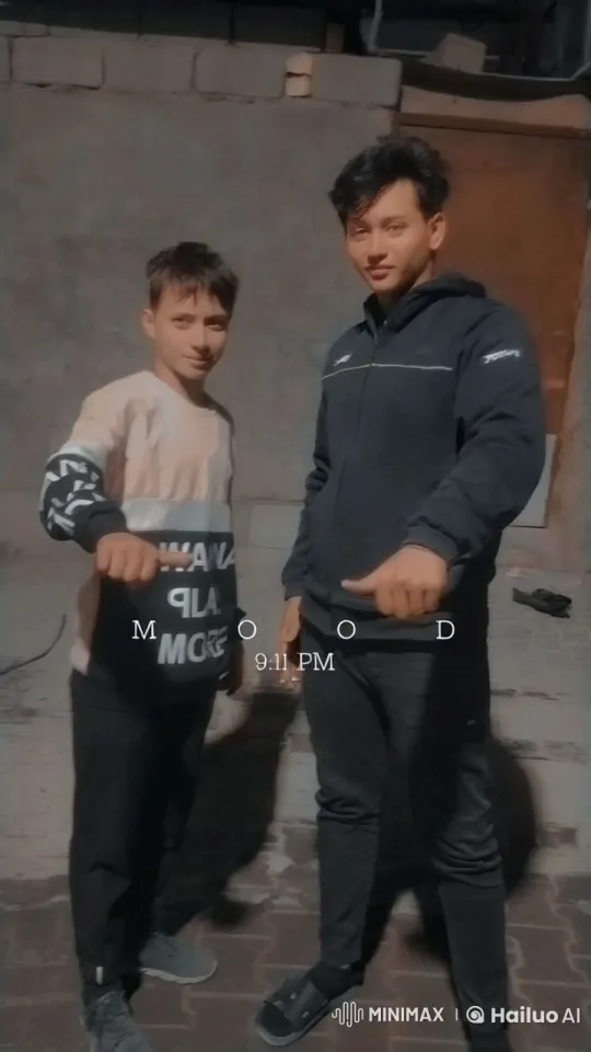Two Individuals Mimicking Smoking in Urban Setting – AI Generated Video | Hailuo AI