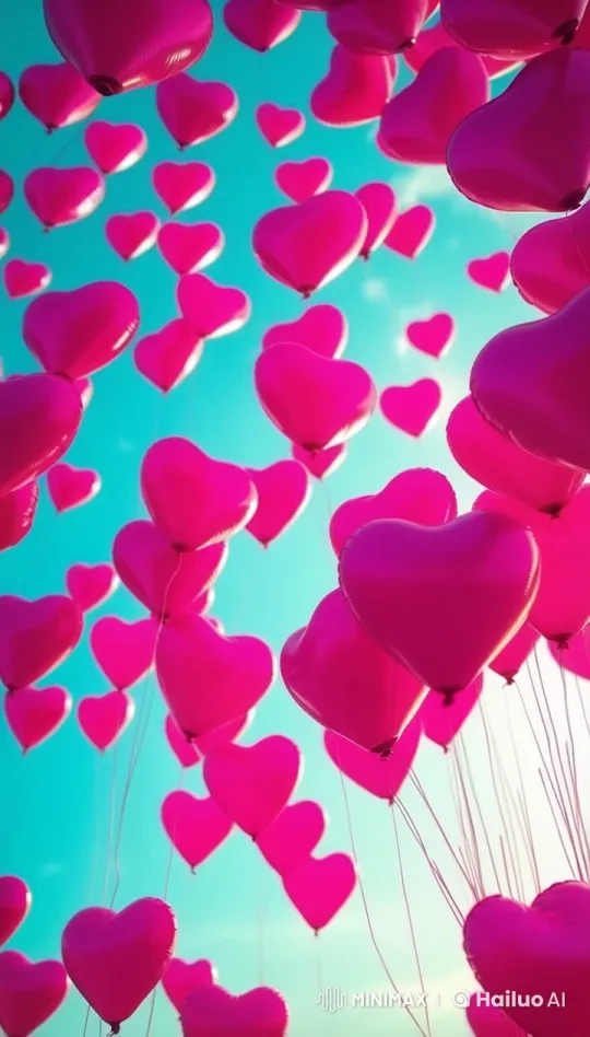 Pink Balloons Ascend in 4K Slow Motion Masterpiece – AI Generated Video | Hailuo AI