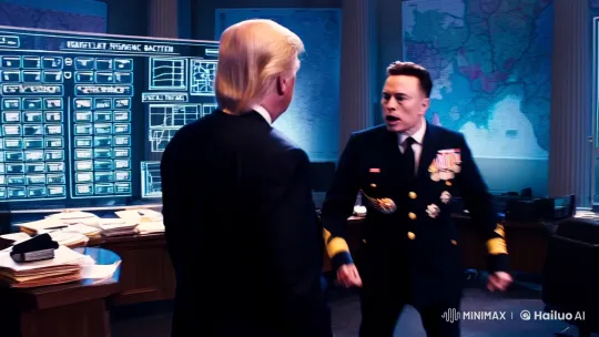 Elon Musk and Trump's Tense War Room Confrontation – AI Generated Video | Hailuo AI