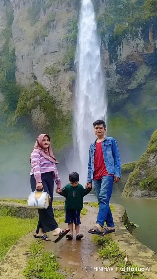 Family Demonstrates Kungfu by Scenic Waterfall – AI Generated Video | Hailuo AI