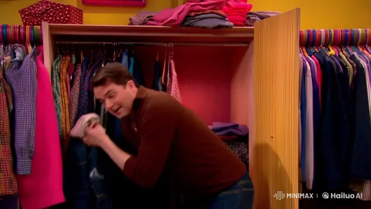 Man Triumphantly Closes Closet, Clothes Tumble Out in Comedy Scene – AI Generated Video | Hailuo AI