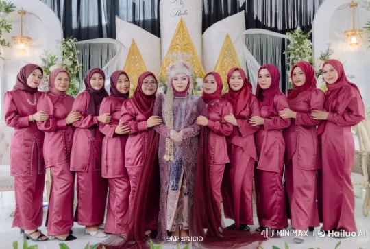 Bride and Attendants Showcase Kungfu Skills in Maroon Dresses – AI Generated Video | Hailuo AI