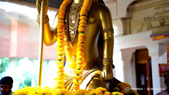 Temple Serenity: Capturing Lord Hanuman's Majesty – AI Generated Video | Hailuo AI