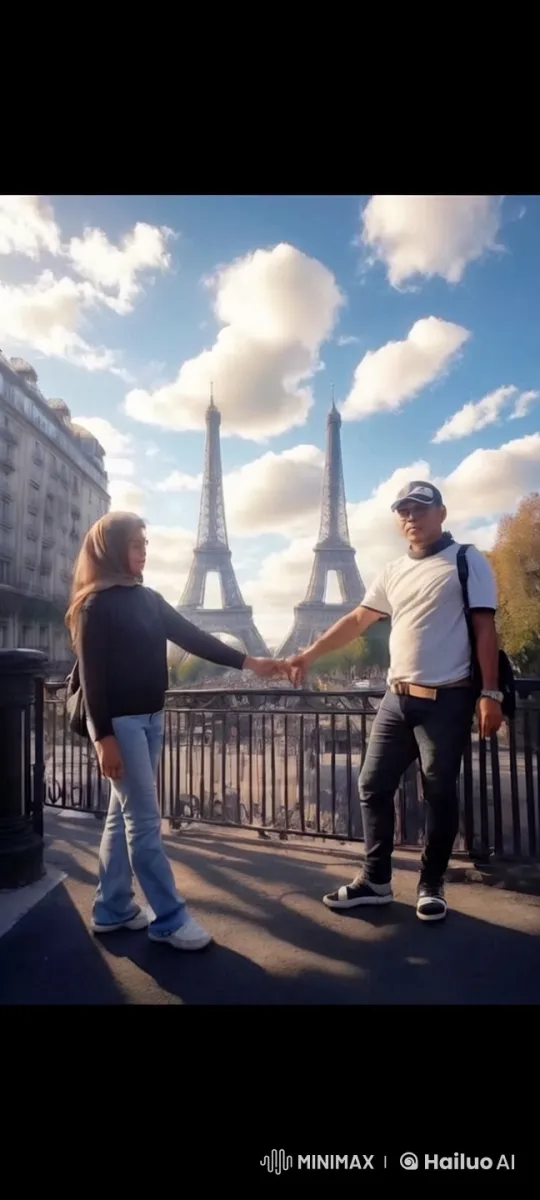Kung Fu Fight on Eiffel Tower Bridge – AI Generated Video | Hailuo AI