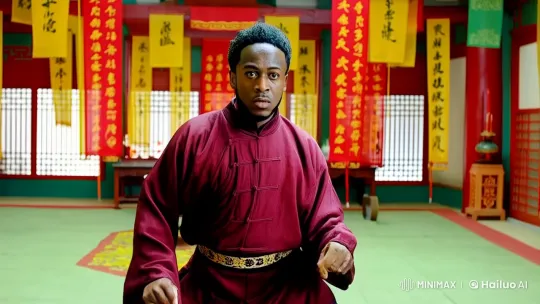Traditional Kung Fu Training Session in Vibrant Dojo – AI Generated Video | Hailuo AI