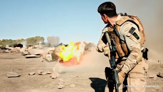 Elite Soldier's High-Stakes Battlefield Extraction – AI Generated Video | Hailuo AI