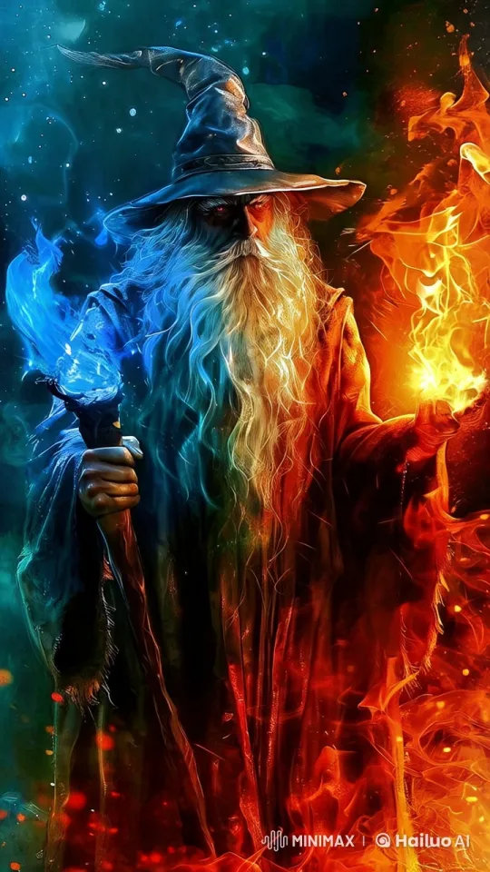 Wizard Conjures Flames in Enchanting Live2D Animation – AI Generated Video | Hailuo AI