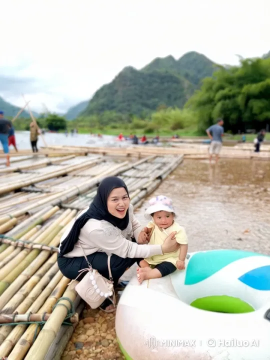 Woman in Hijab Engages in Playful Kungfu by the Riverbank – AI Generated Video | Hailuo AI