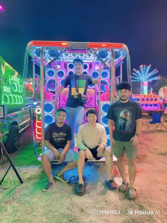 Four Individuals Perform Martial Arts in Colorful Light Show – AI Generated Video | Hailuo AI