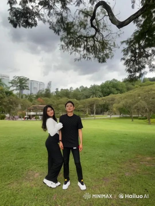 Couple Practices Dynamic Kungfu Routine in Scenic Park – AI Generated Video | Hailuo AI