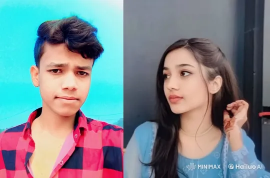 Live2D Animated Love Scene with Red-Checkered Shirt Man and Mehendi-Handed Woman – AI Generated Video | Hailuo AI