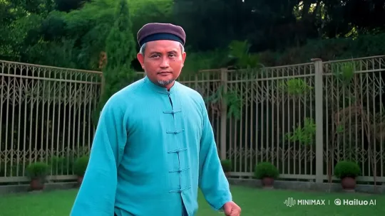 Martial Artist Demonstrates Skill in Serene Garden Setting – AI Generated Video | Hailuo AI
