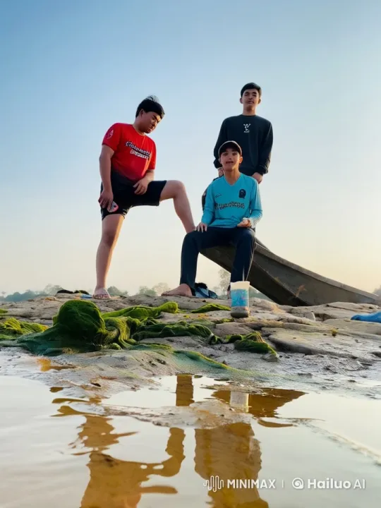 Three Friends Practicing Martial Arts by the Riverside – AI Generated Video | Hailuo AI