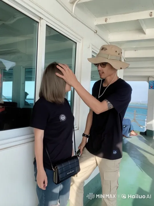 Young Couple Enjoying a Serene Ferry Ride – AI Generated Video | Hailuo AI