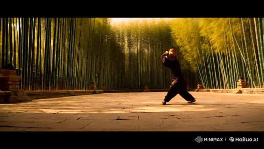 Ancient Courtyard Kungfu Performance: Artistry Meets Cinematic Grace – AI Generated Video | Hailuo AI