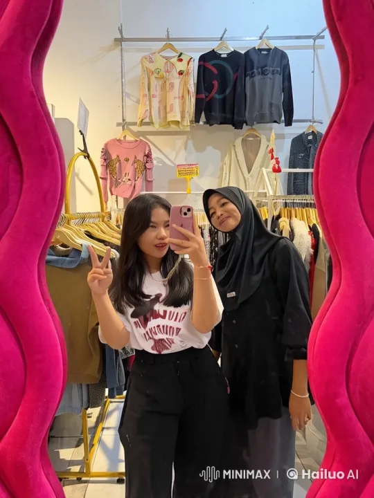 Friends Spar Playfully in Animated Clothing Store – AI Generated Video | Hailuo AI