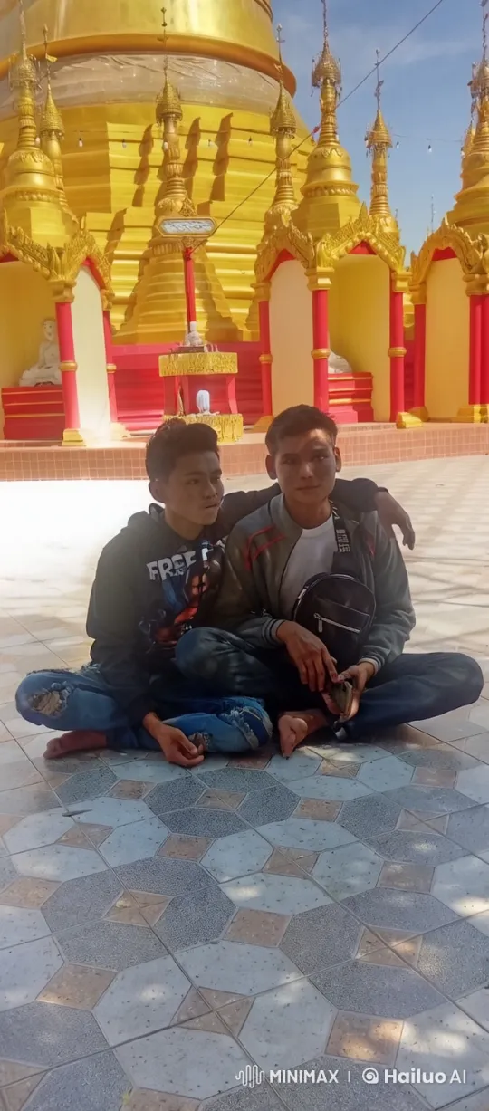 Boys Practicing Kung Fu in Front of Golden Shrine – AI Generated Video | Hailuo AI