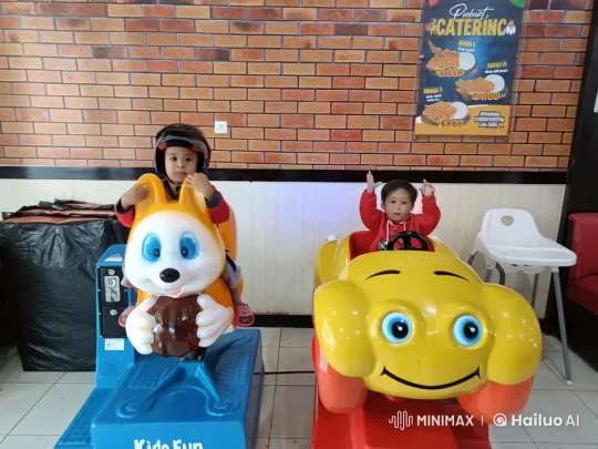 Children Enjoying Arcade Rides in Playful Indoor Setting – AI Generated Video | Hailuo AI
