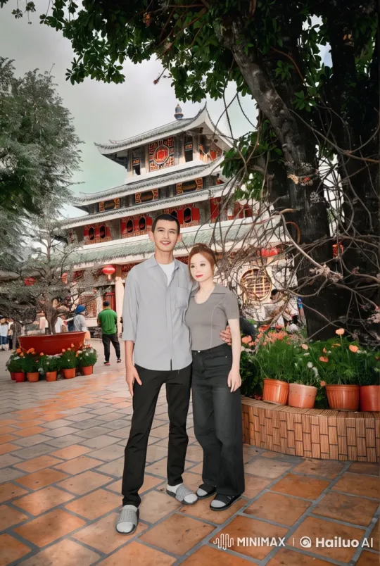 Couple Performs Dynamic Kungfu in Vibrant Courtyard – AI Generated Video | Hailuo AI