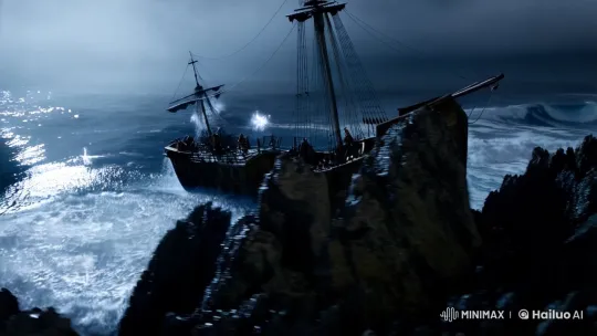 Mystical Shipwreck Haunts Foggy Rocky Coast – AI Generated Video | Hailuo AI