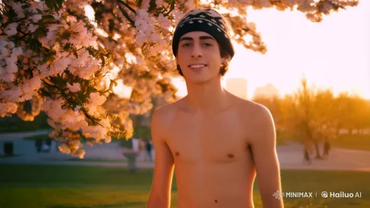 Romantic Sunset Encounter in a Serene Park – AI Generated Video | Hailuo AI