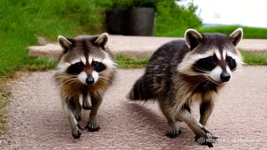 Raccoons Walking and Talking with Camera Push Out – AI Generated Video | Hailuo AI