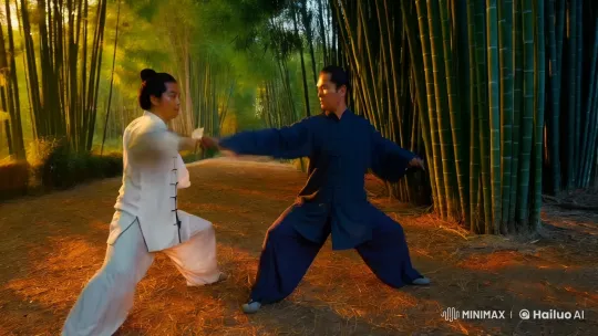 Martial Arts Dance in Bamboo Forest – AI Generated Video | Hailuo AI