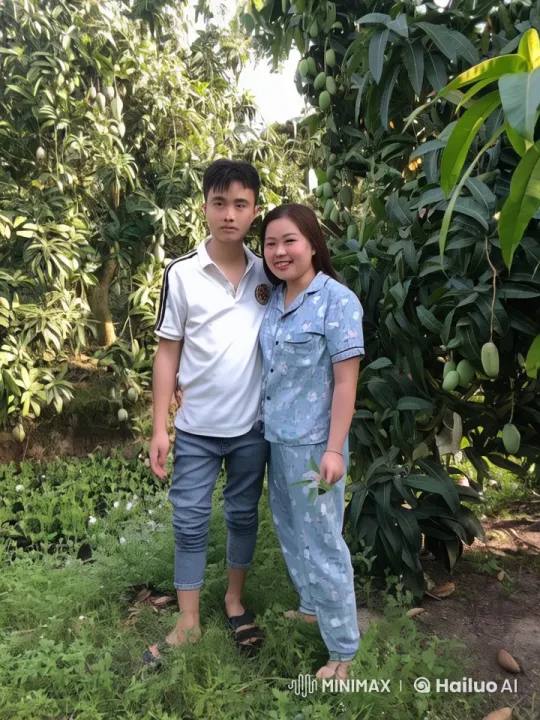 Couple Performs Dynamic Kungfu in Lush Mango Garden – AI Generated Video | Hailuo AI