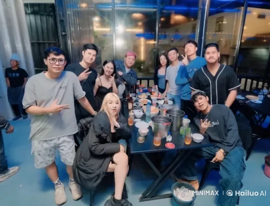 Nighttime Martial Arts Display at Outdoor Restaurant – AI Generated Video | Hailuo AI