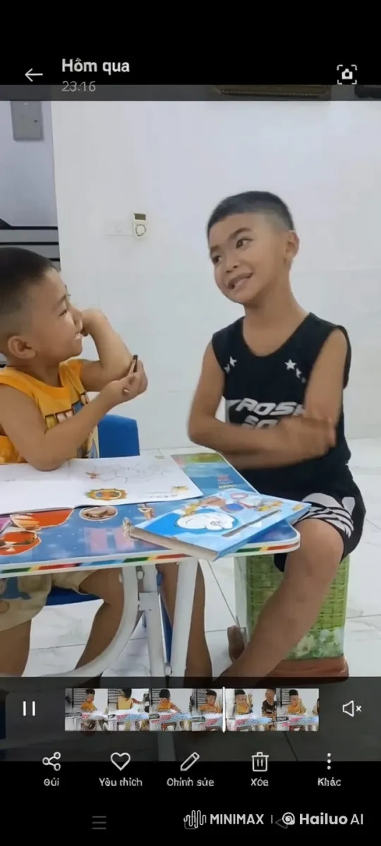 Children Bond Over Animated Conversation at Home – AI Generated Video | Hailuo AI