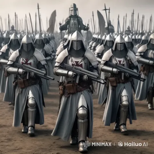 Templar Army Advances in Futuristic Armor – AI Generated Video | Hailuo AI