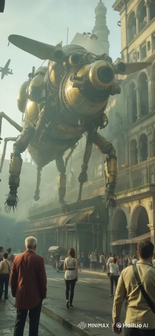 Steampunk Robot Meets Historic City Street – AI Generated Video | Hailuo AI