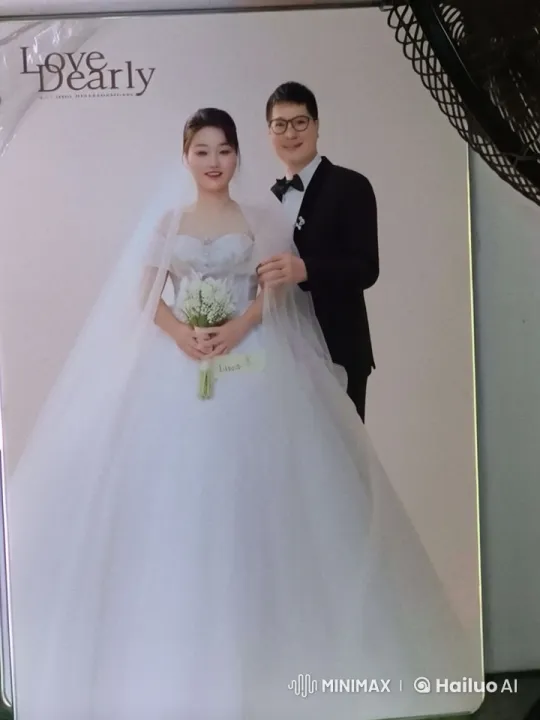 Romantic Animated Wedding Portrait with 'Love Dearly' Text – AI Generated Video | Hailuo AI