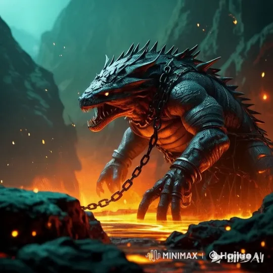 Monster's Eye Emerges in Fiery Lava Landscape – AI Generated Video | Hailuo AI